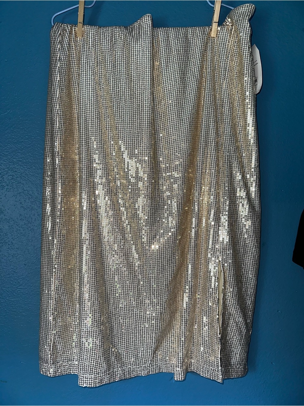 Beige Sequin Skirt - Elegant Evening Wear, size XXL